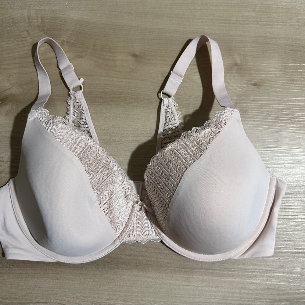 Maidenform Love the Lift Natural Boost Demi T-Shirt Underwire Beige 36D Bra - Picture 3 of 10